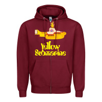 Burgundy Yellow Submarine Zipper Hoodie - linhVisuals