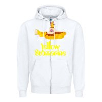 White Yellow Submarine Zipper Hoodie - linhVisuals