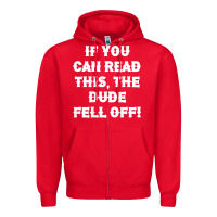 Red if you can read this the dude fell off funny biker moto gift t shirt Zipper Hoodie - linhVisuals