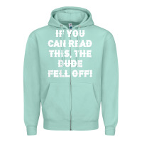 Seafoam if you can read this the dude fell off funny biker moto gift t shirt Zipper Hoodie - linhVisuals
