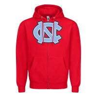 Red NORTH CAROLINA TAR HEELS Zipper Hoodie - linhVisuals