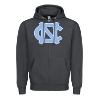 Smoke NORTH CAROLINA TAR HEELS Zipper Hoodie - linhVisuals