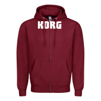 Burgundy Korg Keyboard Zipper Hoodie - linhVisuals
