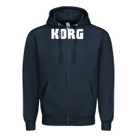 Navy Korg Keyboard Zipper Hoodie - linhVisuals
