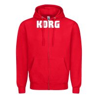 Red Korg Keyboard Zipper Hoodie - linhVisuals