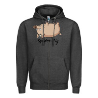 Charcoal Heather spider pig Zipper Hoodie - linhVisuals