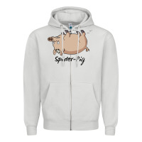 Dove Grey spider pig Zipper Hoodie - linhVisuals