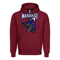 Burgundy mandingo fighter chief, liberian superhero, african ancestry premium t Zipper Hoodie - linhVisuals