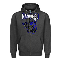 Charcoal Heather mandingo fighter chief, liberian superhero, african ancestry premium t Zipper Hoodie - linhVisuals