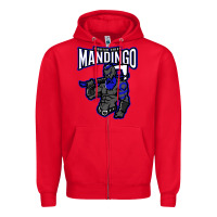 Red mandingo fighter chief, liberian superhero, african ancestry premium t Zipper Hoodie - linhVisuals