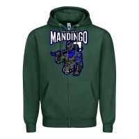 Sports Green mandingo fighter chief, liberian superhero, african ancestry premium t Zipper Hoodie - linhVisuals