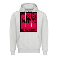 Dove Grey Horizon Festival Zipper Hoodie - linhVisuals