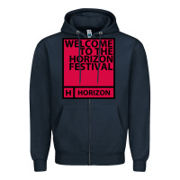 Navy Horizon Festival Zipper Hoodie - linhVisuals