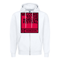 White Horizon Festival Zipper Hoodie - linhVisuals