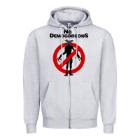 Heather Grey stranger no demogorgons Zipper Hoodie - linhVisuals