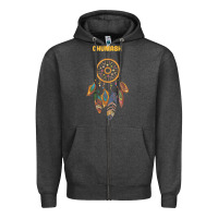 Charcoal Heather chumash tribe native american indian vintage dream catcher t shirt Zipper Hoodie - linhVisuals