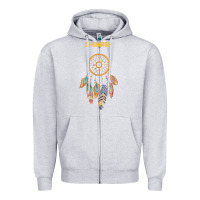 Heather Grey chumash tribe native american indian vintage dream catcher t shirt Zipper Hoodie - linhVisuals