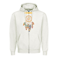 Oatmeal Heather chumash tribe native american indian vintage dream catcher t shirt Zipper Hoodie - linhVisuals
