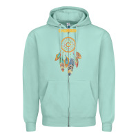 Seafoam chumash tribe native american indian vintage dream catcher t shirt Zipper Hoodie - linhVisuals
