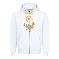 White chumash tribe native american indian vintage dream catcher t shirt Zipper Hoodie - linhVisuals