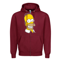 Burgundy the simpsons homer simpson face sweatshirt Zipper Hoodie - linhVisuals