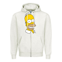 Oatmeal Heather the simpsons homer simpson face sweatshirt Zipper Hoodie - linhVisuals
