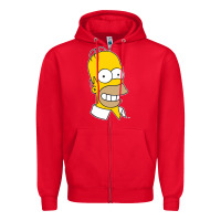 Red the simpsons homer simpson face sweatshirt Zipper Hoodie - linhVisuals