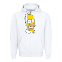 White the simpsons homer simpson face sweatshirt Zipper Hoodie - linhVisuals