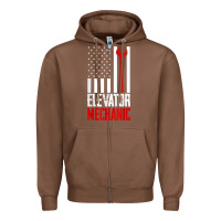 Chestnut elevator mechanic american flag gift for elevator technician t shirt Zipper Hoodie - linhVisuals