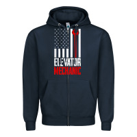 Navy elevator mechanic american flag gift for elevator technician t shirt Zipper Hoodie - linhVisuals