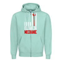 Seafoam elevator mechanic american flag gift for elevator technician t shirt Zipper Hoodie - linhVisuals