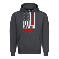 Smoke elevator mechanic american flag gift for elevator technician t shirt Zipper Hoodie - linhVisuals