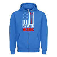 True Royal elevator mechanic american flag gift for elevator technician t shirt Zipper Hoodie - linhVisuals