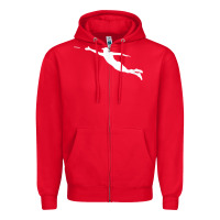 Red ultimate frisbee layout t shirt Zipper Hoodie - linhVisuals