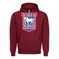 Burgundy the ipswich town Zipper Hoodie - linhVisuals