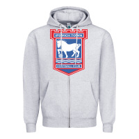 Heather Grey the ipswich town Zipper Hoodie - linhVisuals