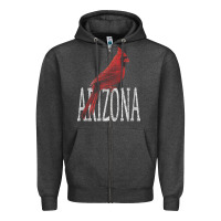 Charcoal Heather black vintage cardinal red bird arizona az gifts premium t shirt Zipper Hoodie - linhVisuals