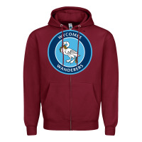 Burgundy the wycombe wanderers Zipper Hoodie - linhVisuals