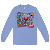 Colony Blue Teacher life leopard frame Long Sleeve Tee - LillyAllenDesigns