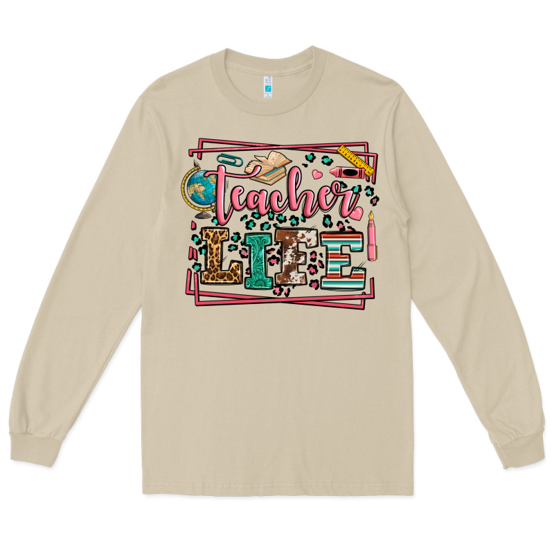 Teacher Life Leopard Frame Long Sleeve Tee by LillyAllenDesigns | Teevron