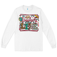 White Teacher life leopard frame Long Sleeve Tee - LillyAllenDesigns