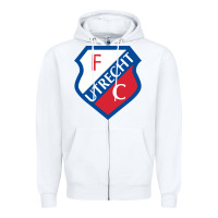 White the  utrecht Zipper Hoodie - linhVisuals
