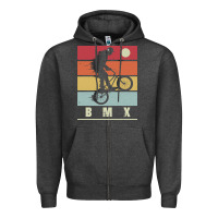 Charcoal Heather bmx vintage bike fans kids gift boys bmx pullover hoodie Zipper Hoodie - linhVisuals
