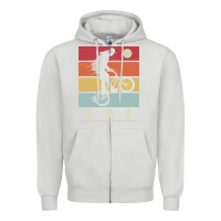 Dove Grey bmx vintage bike fans kids gift boys bmx pullover hoodie Zipper Hoodie - linhVisuals
