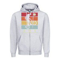 Heather Grey bmx vintage bike fans kids gift boys bmx pullover hoodie Zipper Hoodie - linhVisuals