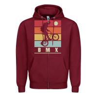 Burgundy bmx vintage bike fans kids gift boys bmx pullover hoodie Zipper Hoodie - linhVisuals