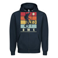 Navy bmx vintage bike fans kids gift boys bmx pullover hoodie Zipper Hoodie - linhVisuals