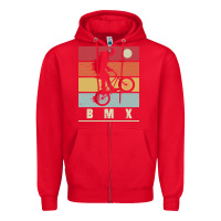 Red bmx vintage bike fans kids gift boys bmx pullover hoodie Zipper Hoodie - linhVisuals