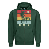 Sports Green bmx vintage bike fans kids gift boys bmx pullover hoodie Zipper Hoodie - linhVisuals