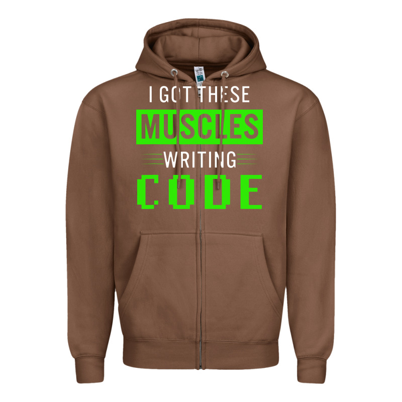 Funny Programmer Writing Code Muscles Meme For Computer Geek Zipper Hoodie by linhVisuals | Teevron